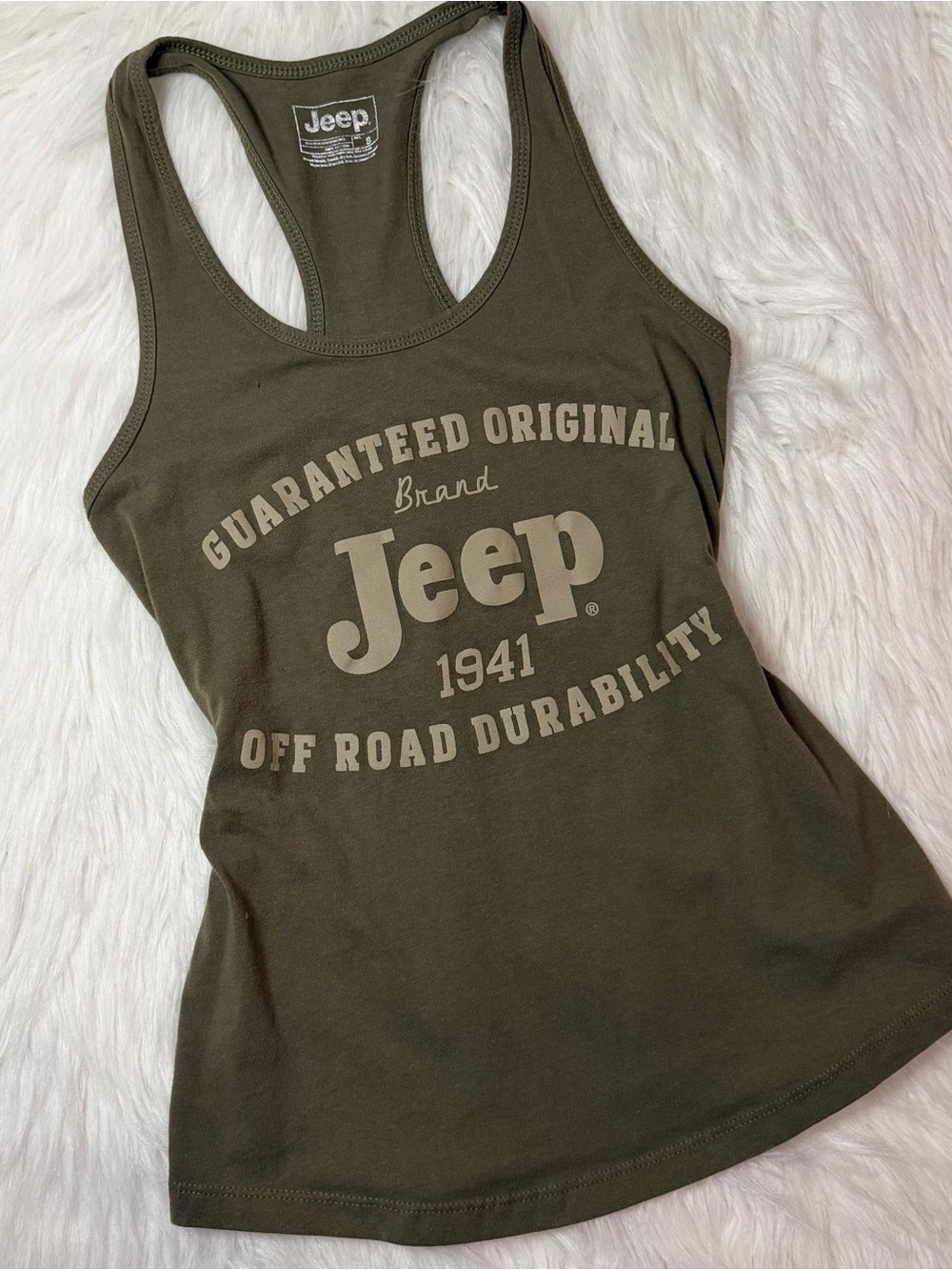 Jeep Olive Green Racer Back Tank Top